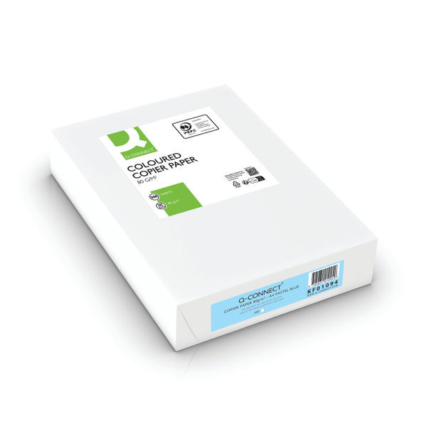 Q-Connect Blue Ream Coloured Copier A4 Paper 80gsm (500 Pack) KF01094