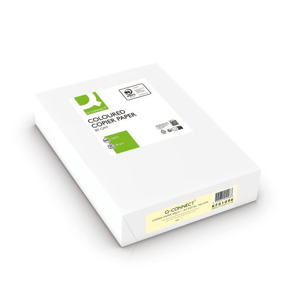 Q-Connect Yellow A4 Copier Paper 80gsm Ream (Pack of 500)