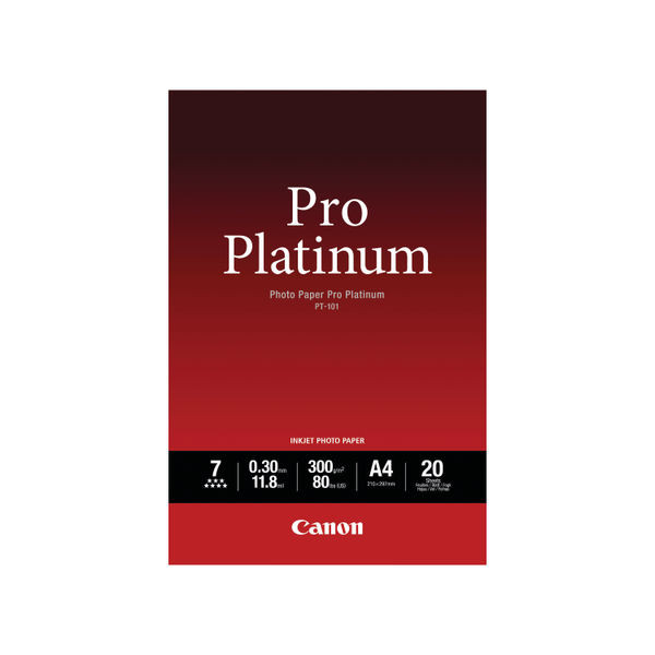 Canon PT-101 Pro A4 Platinum Photo Paper (Pack of 20) 2768B016