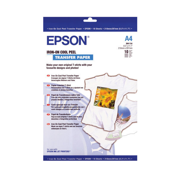 Epson Iron-on Cool Peel Transfer Paper A4 (Pack of 10) C13S041154