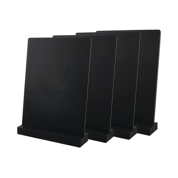 Deflecto Double Sided A4 Countertop Chalkboard Information Display Black (Pack of 4) TCB-A4-BLKX4