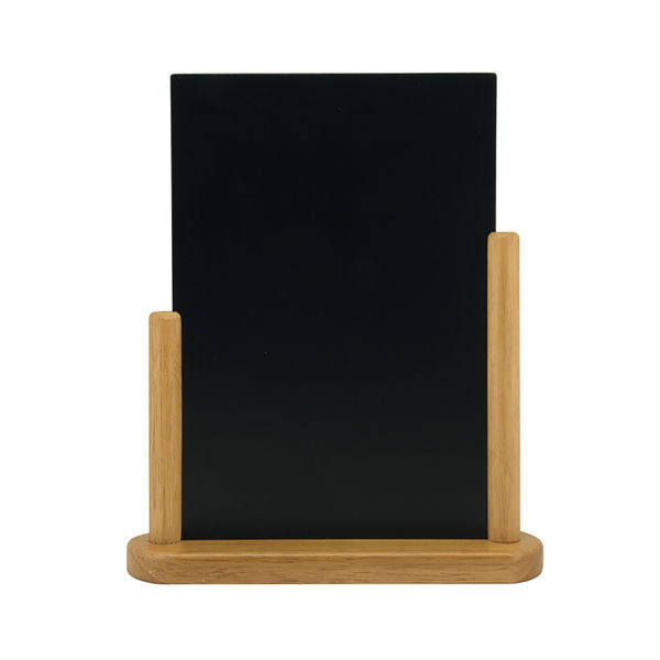 Deflecto Double Sided Large Countertop Chalkboard Information Display Teak TCB-LG-TE