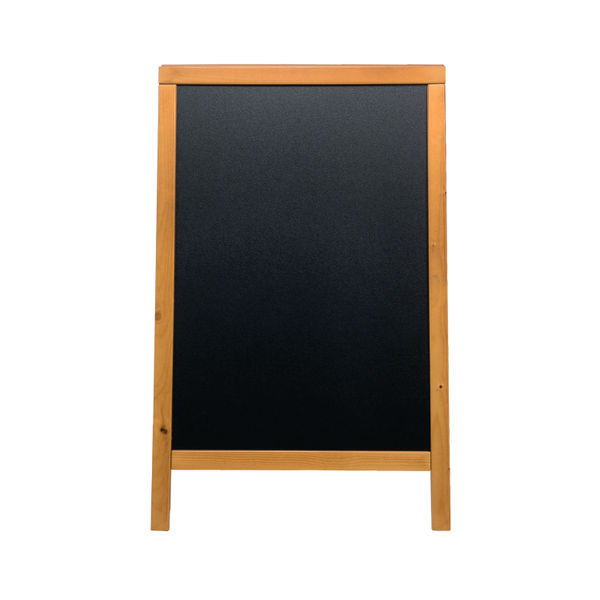 Deflecto Double Sided Pavement A Frame Chalkboard 850x545x440mm Teak PACB-85-TE