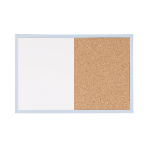 Bi-Office Pastel Magnetic Cork Combination Board Blue Frame 60x40cm MX03106981