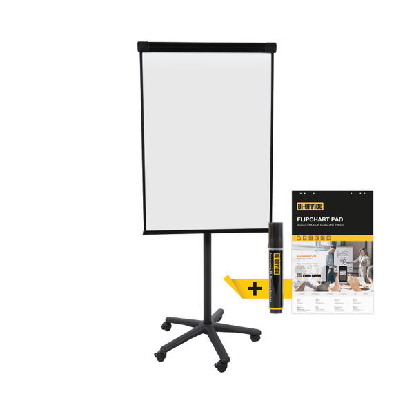 Bi-Office Classic Magnetic Mobile Easel Black Structure 70x100cm EA4806185