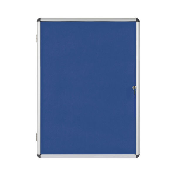 Bi-Office Enclore Felt Indoor Lockable Glazed Case 720x981x35mm Blue VT630107150