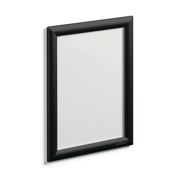 Durable Aluminium Snap Frame Notice Holder A4 Black 479601