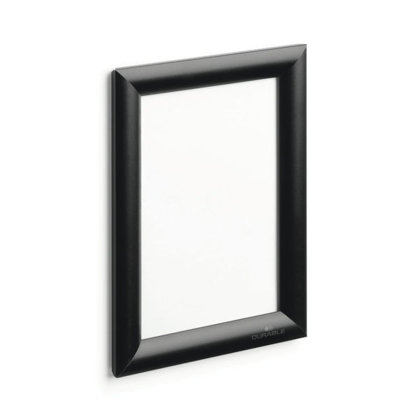 Durable Aluminium Snap Frame Notice Holder A5 Black 479501