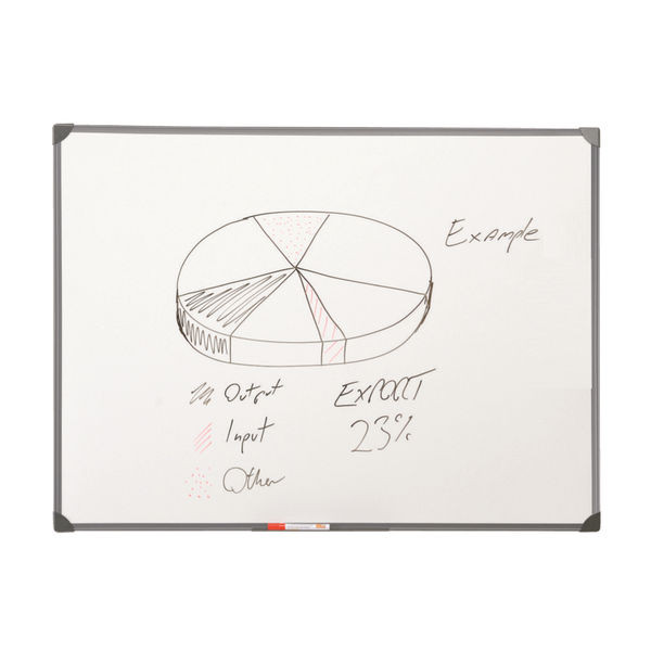 5 Star Drywipe Non-Magnetic Board with Fixing Kit and Detachable Pen Tray 900x600mm 296972