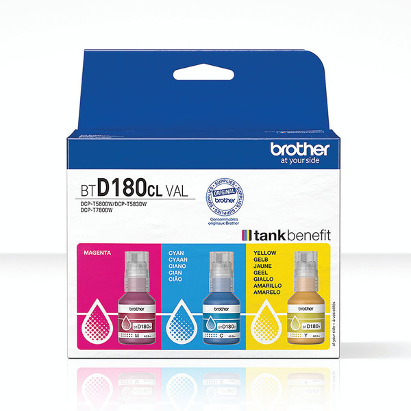 Brother Ink Bottle Super High Yield CMY Multipack BTD180CLVAL