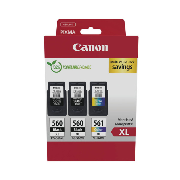 Canon PG-560XL x 2/CL-561XL Ink Cartridges High Yield K/CMY Multipack 3712C009