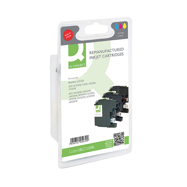 Q-Connect Brother LC123 Compatible Inkjet Cartridge CMY Multipack LC123RBWBP-COMP
