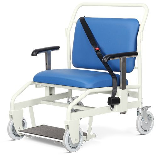 Portering Chair - Bariatric, Rear Steer, Sliding Footrest, Bristol Blue, 930 x 1000 x 1090mm