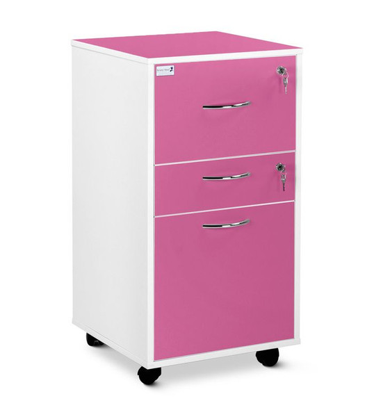Bristol Maid Bedside Cabinet - Grey White - Lockable Upper Drawer - Personal Drawer - Non Locking Lower Drawer