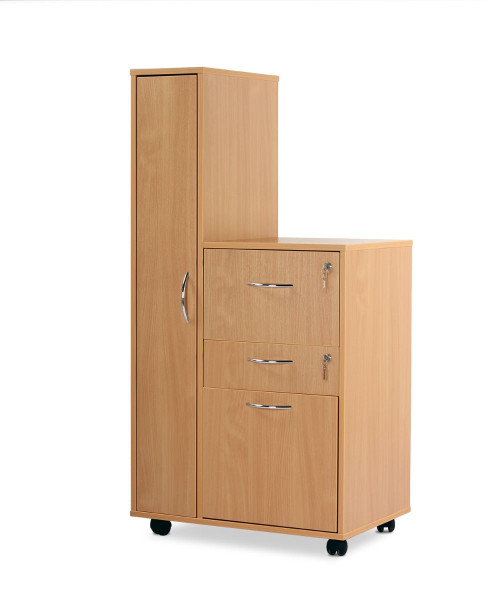 Bristol Maid Bedside Cabinet - Beech - Left Hand Wardrobe - Drawer - Personal Drawer - Large Lower Drawer - Cam Lock