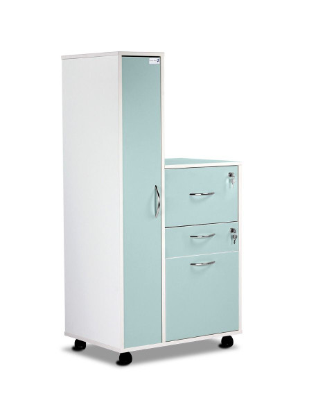 Bristol Maid Bedside Cabinet - Grey White - Left Hand Wardrobe - Drawer - Large Lower Drawer - Adjustable Shelf - Cam Lock