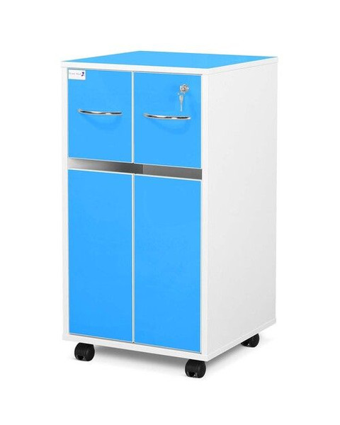 Bristol Maid Bedside Cabinet - Grey White - Two Top Drawers - Large Lower Drawer - Adjustable Shelf - One Drawer - Cam Lock