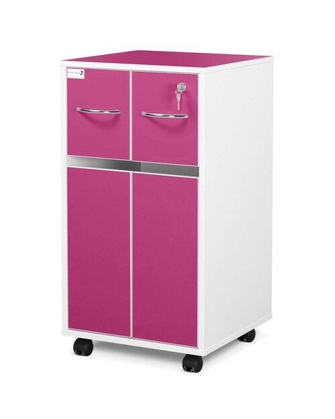 Double Upper Drawer, Lower Cupboard with Double Doors & Adjustable Shelf, Purple