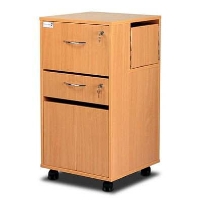 Bristol Maid Bedside Cabinet - Beech - Locking Flap - Cupboard - Adjustable Shelf - Cam Lock
