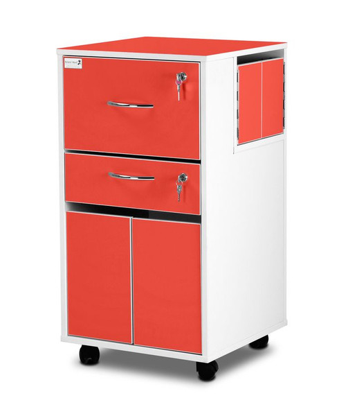 Upper Section, Personal Drawer & Lower Drawer, Flame Red