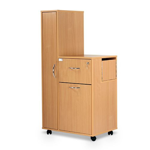 Bristol Maid Bedside Cabinet - Beech - Left Hand Wardrobe - Locking Front Flap - Personal Drawer - Large Drawer - Cam Lock