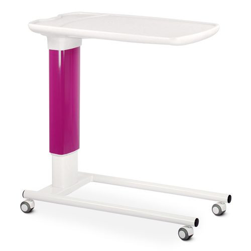 Overbed Table, Height Adjustable, Polymer, Easy Clean - Purple