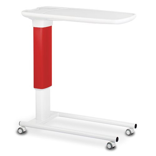 Overbed Table, Height Adjustable, Polymer, Easy Clean - Flame Red