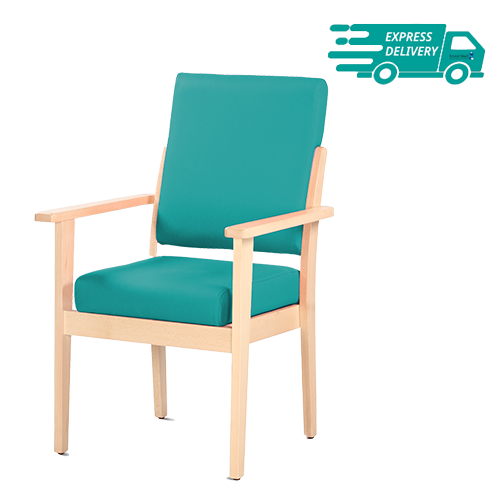 Alderbury, Medium Back Armchair, Fixed Seat, Vinyl Türkis
