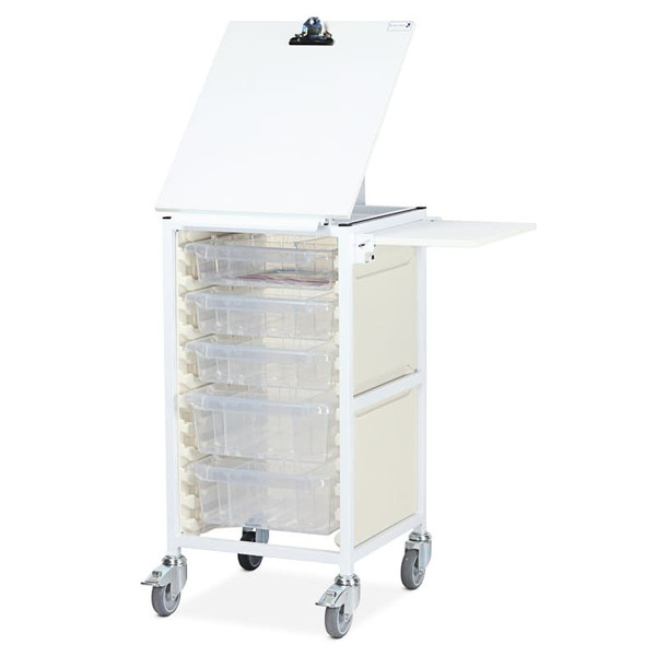 Caretray Trolley - Single Column - 3 x 100mm, 2 x 150mm Trays