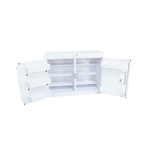 Shelves & Door Shelves, Double Door Cabinet, Single Lock - With Light