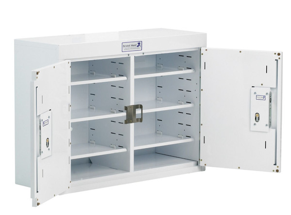Deep Shelves, Double Door, Each Door Fitted with a Lock - No Light