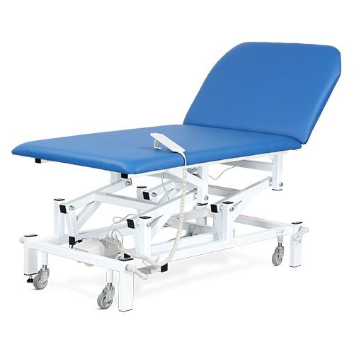 Examination & Treatment Couch, Two Section, Bariatric,  Electric with Electric Backrest, Foot Switch, Bristol Blue