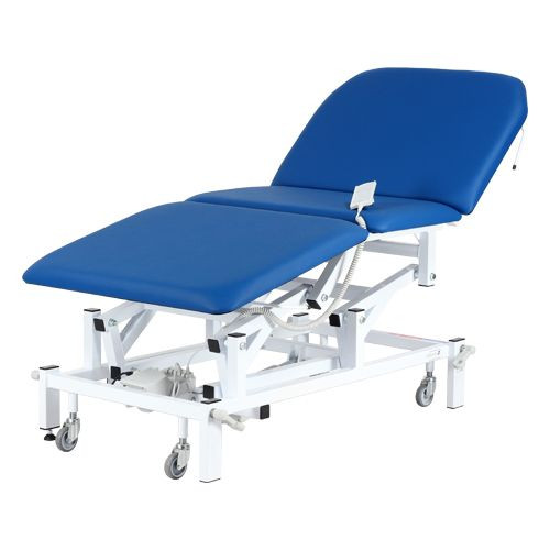 Examination & Treatment Couch, Three Section,  Electric with Electric Backrest, Foot Switch, Bristol Blue