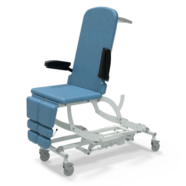 Podiatry,Chiropody & Lower Limb Procedures,Fold-Down Arms,Mobile,  Electric Height & Backrest, Gas Assist Foot Sections, Mobile - Vinly Sky Blue