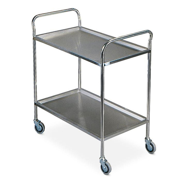 General Purpose Trolleys - Stainless Steel - Light Duty, Two Shelves, Ring Buffers