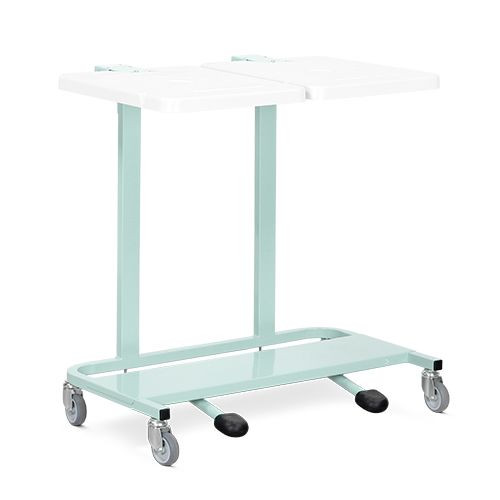 Soiled Linen Trolleys - Mild Steel Cantilever, Double, Pedal Operated
