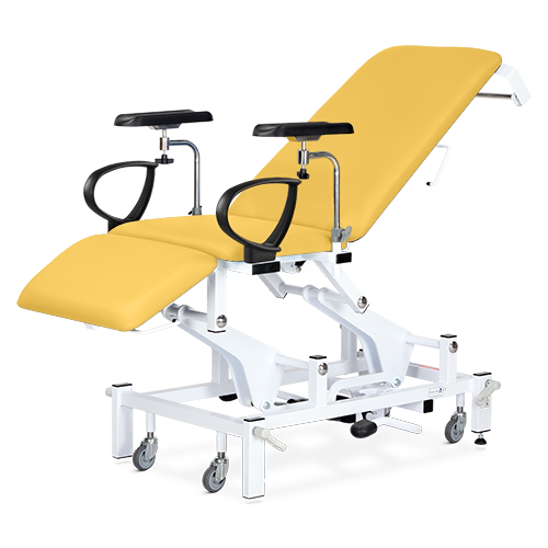 Phlebotomy Chair, Variable Height,  Electric with Electric Backrest, Foot Switch, Sunflower