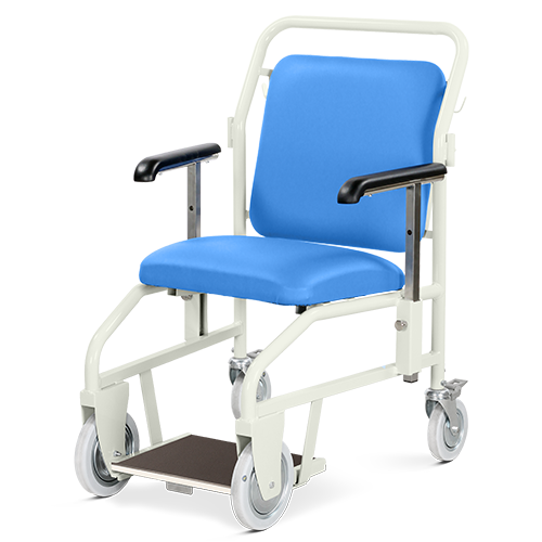 Portering Chair - Rear Steer, Nesting, Sliding Footrest, Coastal Blue