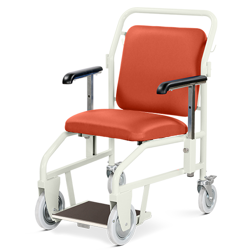 Portering Chair - Rear Steer, Nesting, Sliding Footrest, Peach