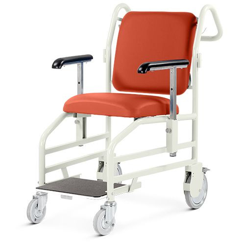 Portering Chair - Front Steer, Nesting, Sliding Footrest, Peach