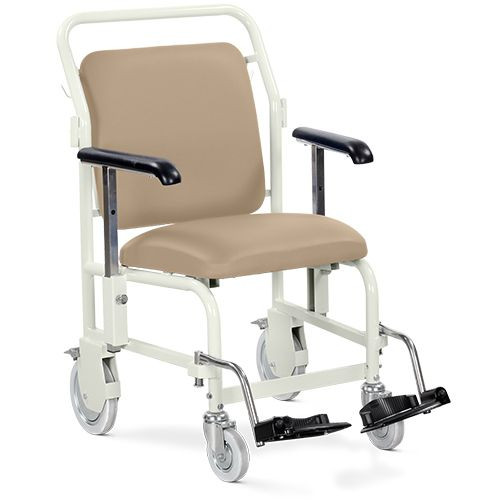 Portering Chair - Front Steer, Nesting, Hinged Footrests, Sand Dune