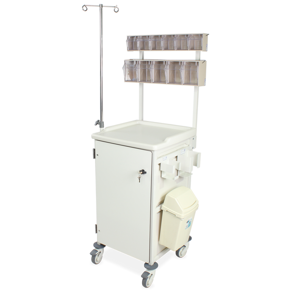 Caretray Trolley - Medical / Surgical, 4 x 100mm, 1 x 150mm Trays, Electronic Push Button Lock
