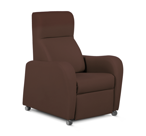 Reclining Armchair, Wide Arm, Manual, Vinyl Buche & VP Fabric Green