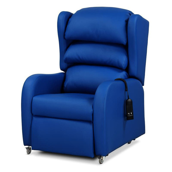 Reclining Armchair, Waterfall Back, Electric, Vinyl Rot & VP Fabric Red