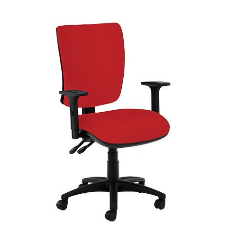 Task Chairs - Consort, High Back, Adjustable Arms - Flame Red