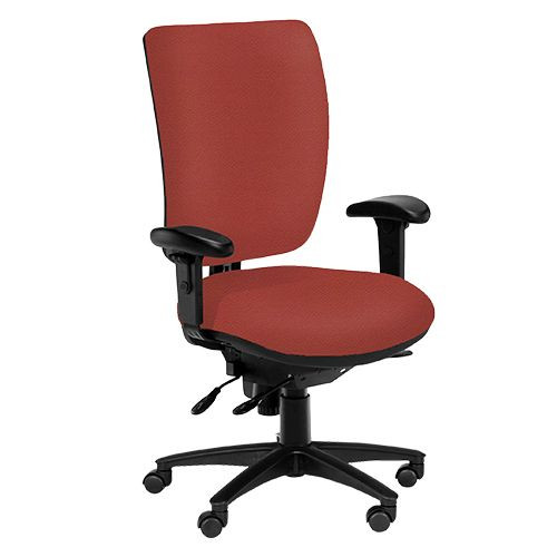 Task Chairs - Ergo, High Back, Adjustable Arms - Rust