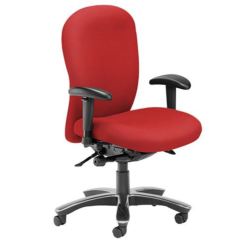 Premium Task Chairs - Posture Plus, High Back, Adjustable Arms - Tomato