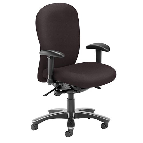 Premium Task Chairs - Posture Plus, High Back, Adjustable Arms, Headrest - Espresso