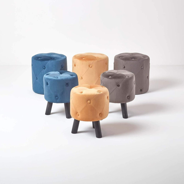 Soft Seating & Reception - Button, Pouffe Scalloped One Side - Noir