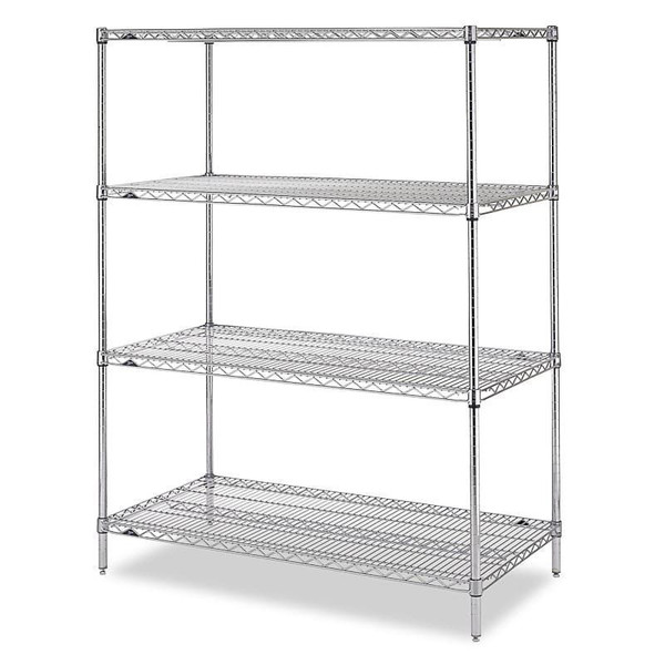Chrome Racking - Olympic®,  Stationary Unit - 1895mm High,5 x Shelves - Shelf Size 1524 x 610mm